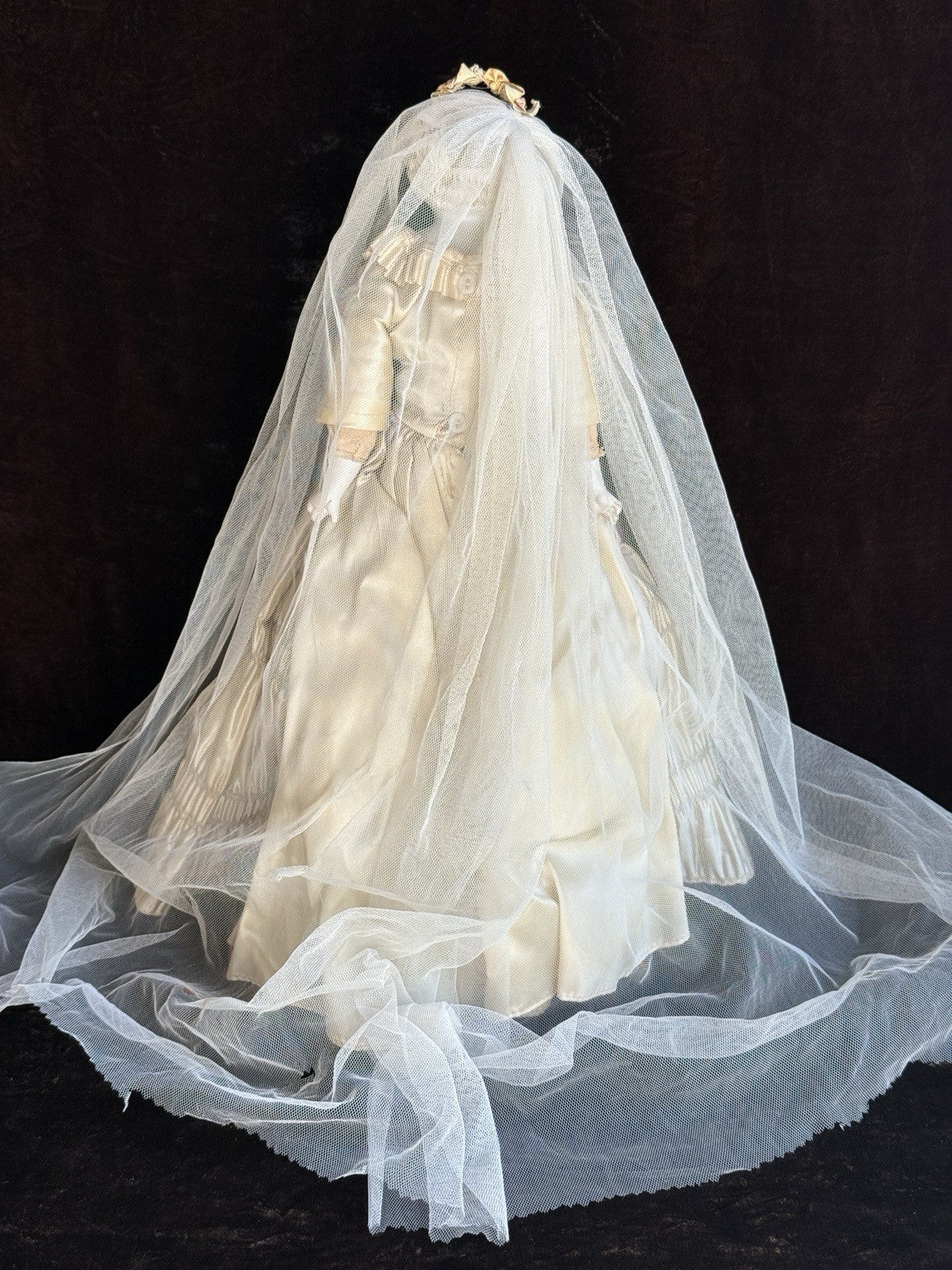 Antique German 16.5” Bisque Cloth Parian Bride Doll