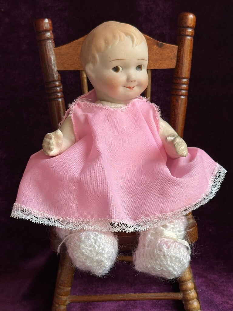Antique Nippon 7" Bisque Head Composition Body Character Baby Doll