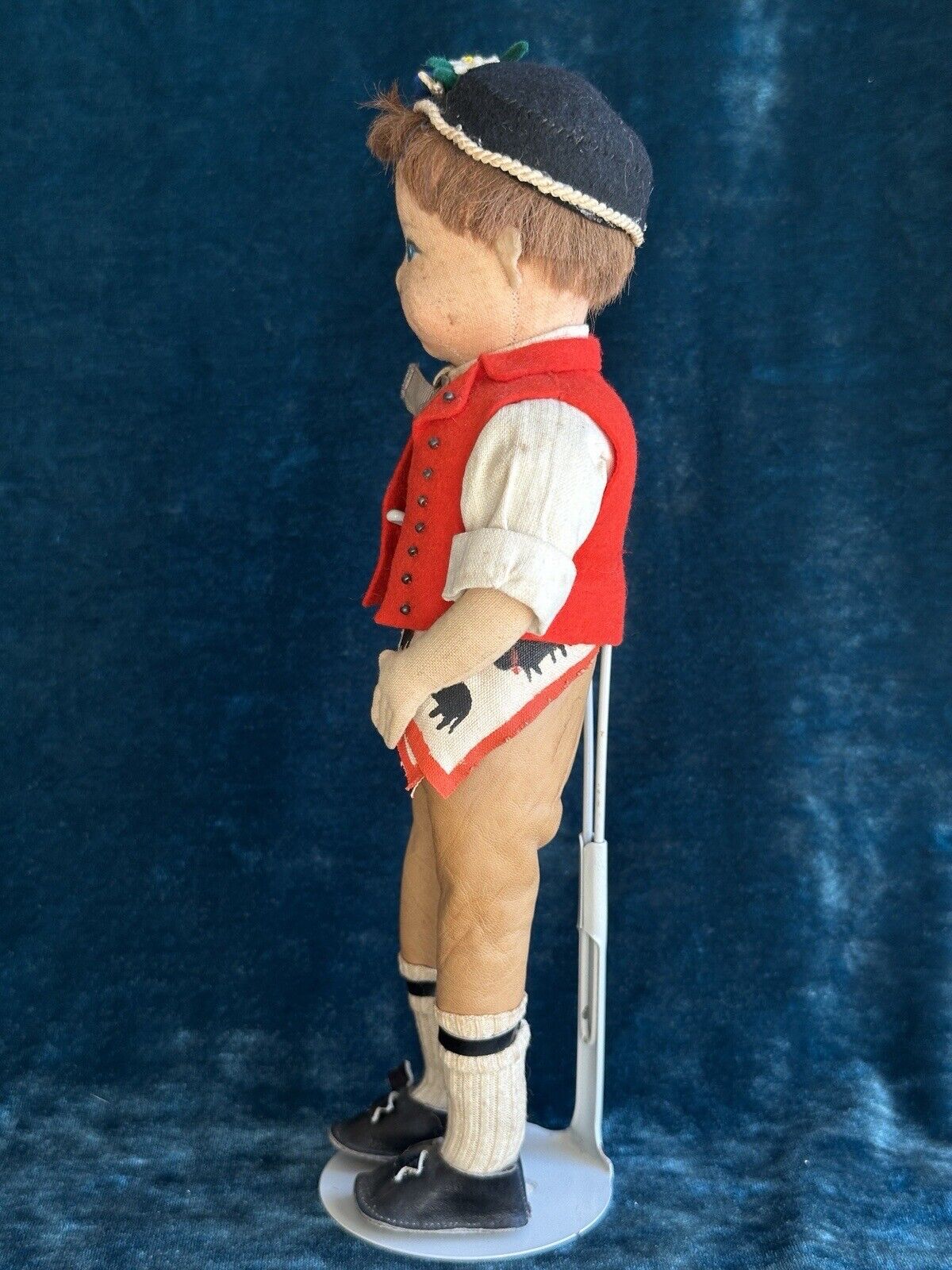 Unidentified Vintage 11” European Cloth Rag Boy Doll