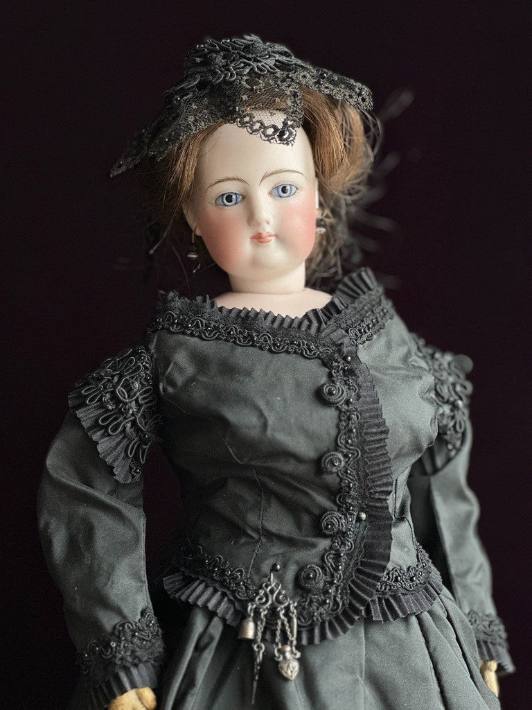 Antique French 18” Francis Gaultier Bisque Head Fashion Bebe Doll with Extras