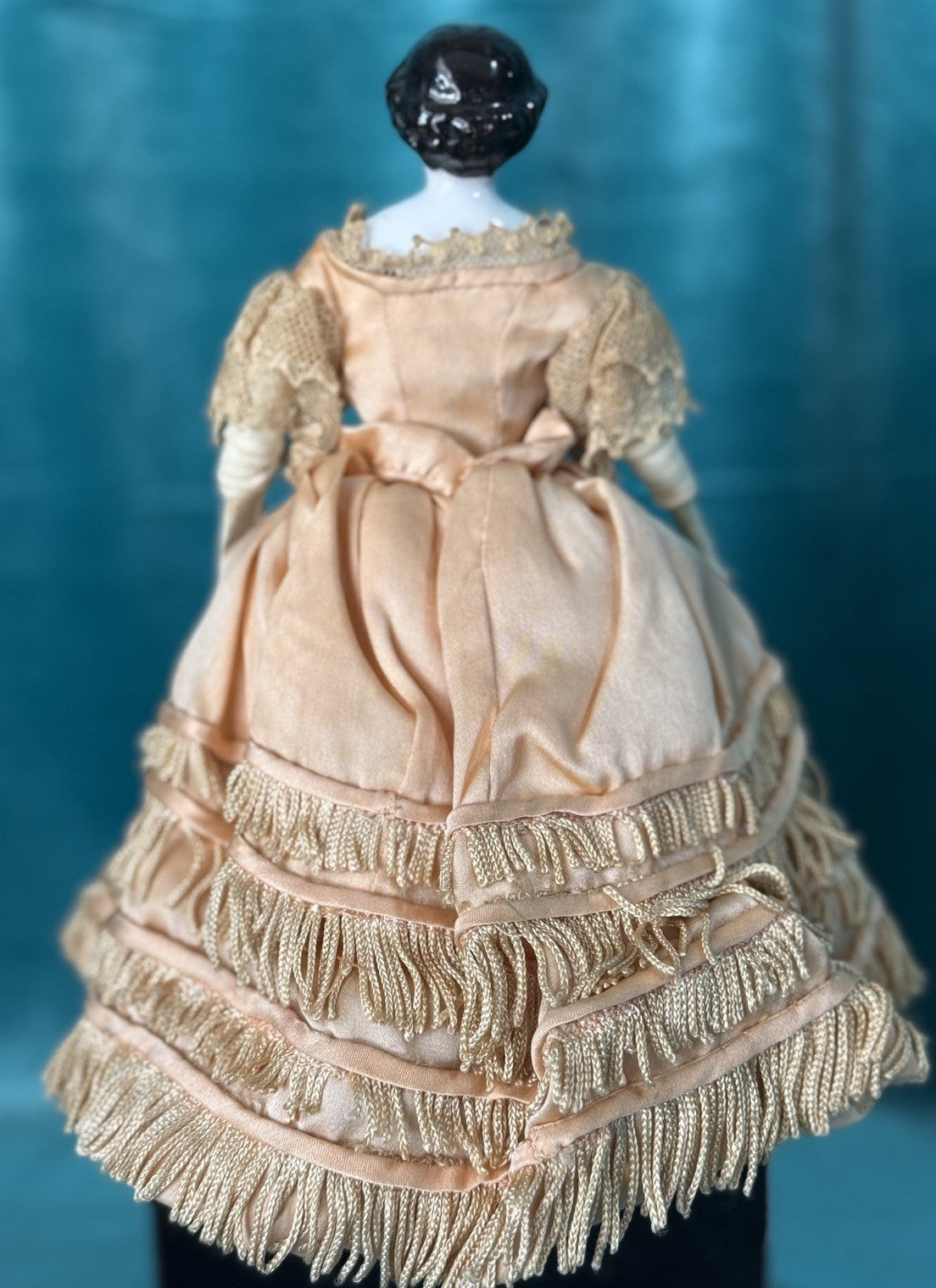 Antique German 8” Bisque Cloth Miniature Dollhouse China Doll