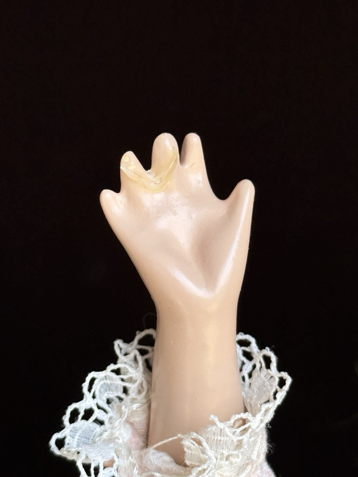 Porcelain Compo Reproduction of Antique French Doll with Surprise Skirt