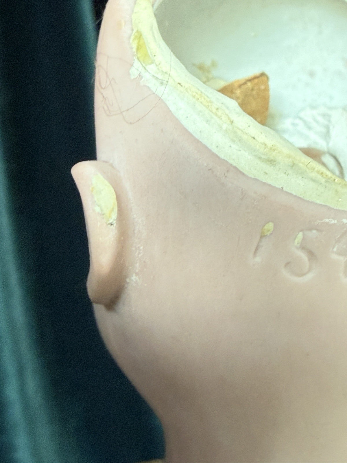 Antique German 15” Kestner 154 Dep 5 Doll Bisque Head Leather Kid Body