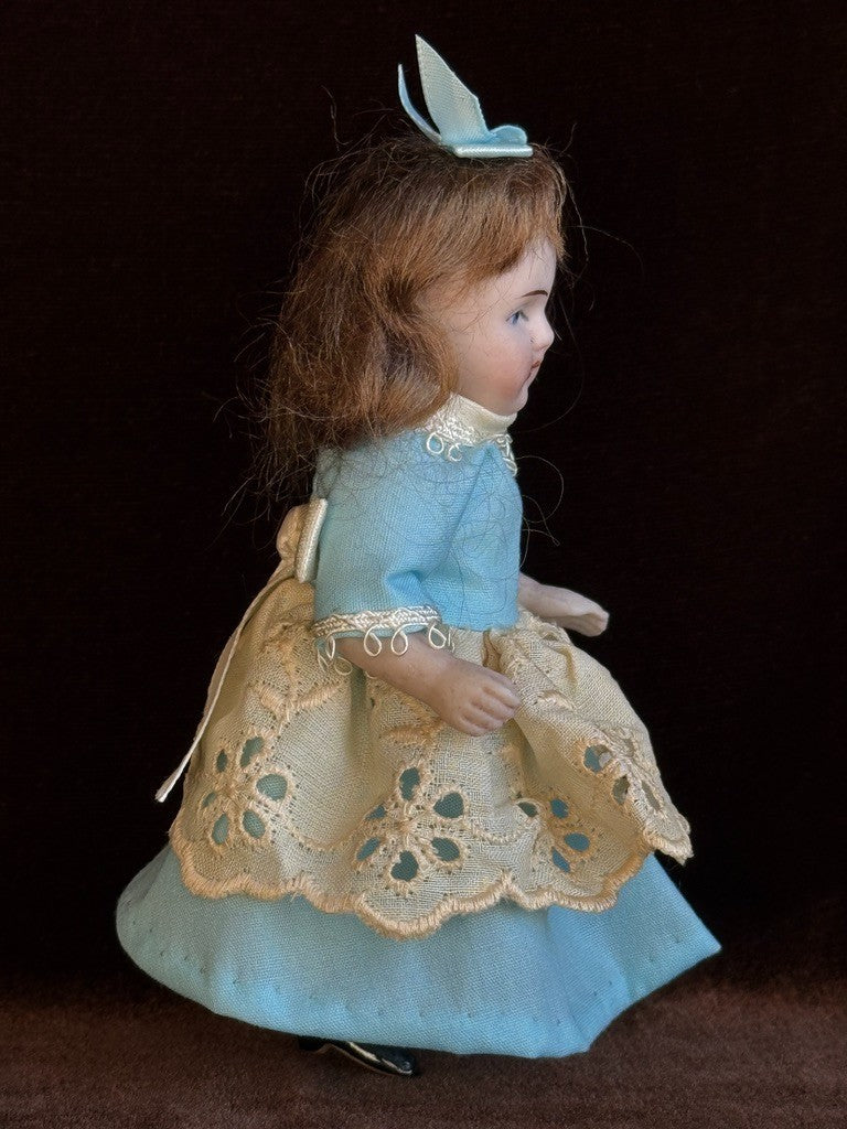 Antique German 4.5” Kestner All Bisque Mignonette Dollhouse Doll