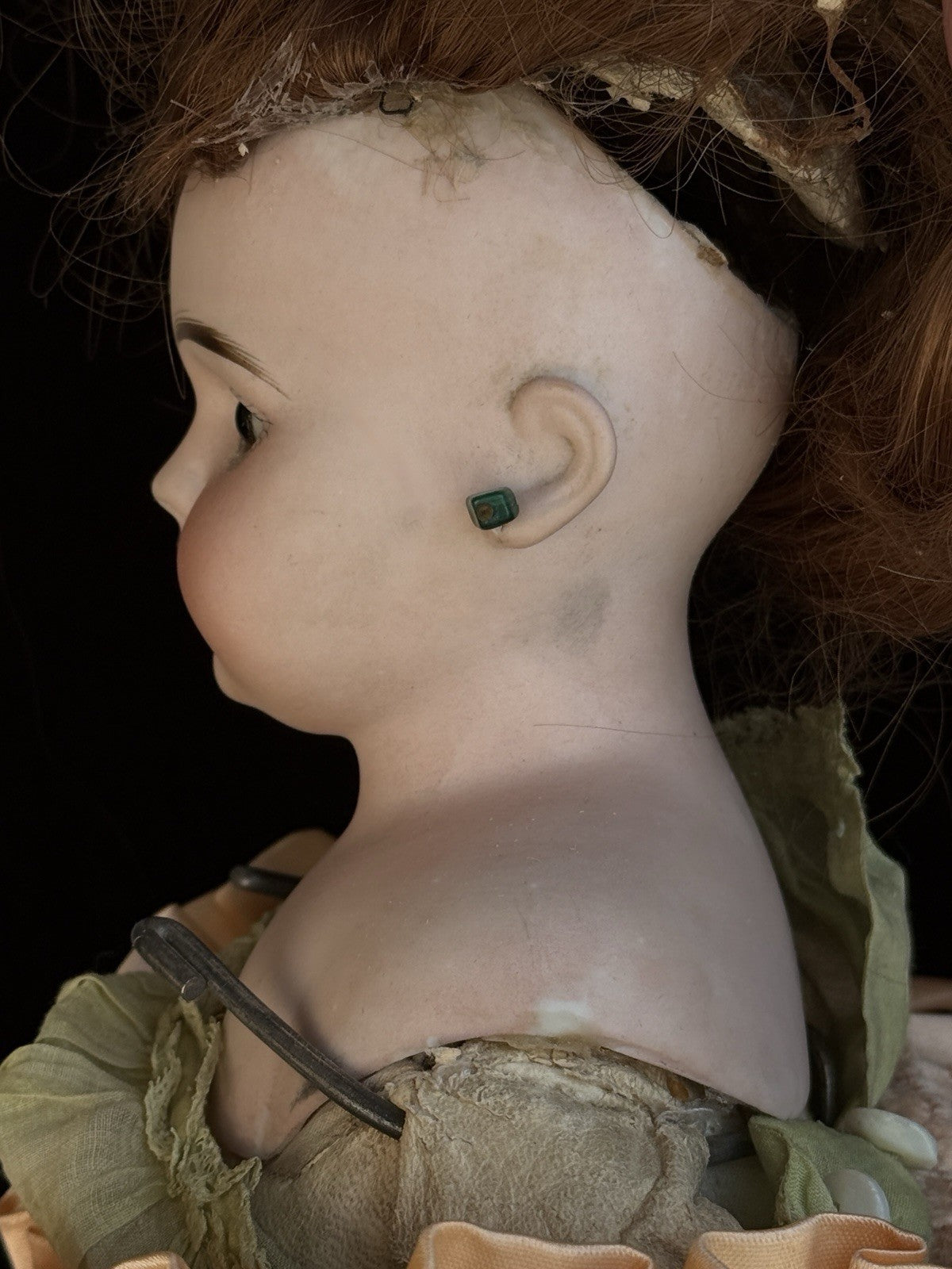 Antique German 20” Gebrüder Kuhnlenz (?) Bisque Shoulder Head Doll