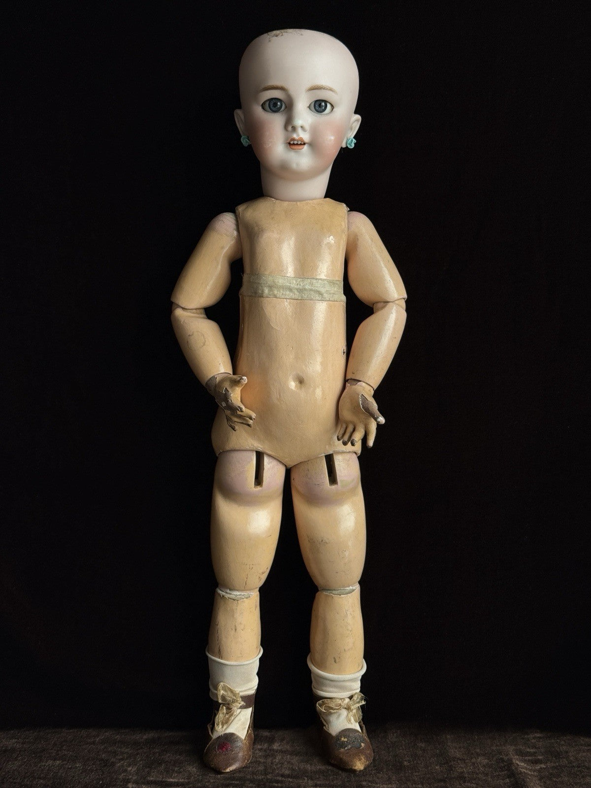 Antique German French 21.5” Tete Jumeau Simon Halbig Dep Bisque Head Doll