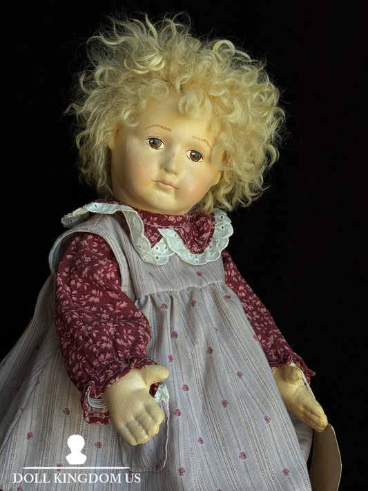 Vintage Artist 17” Parker People K-Lynn Oil Painted Cloth Girl Doll with Tag