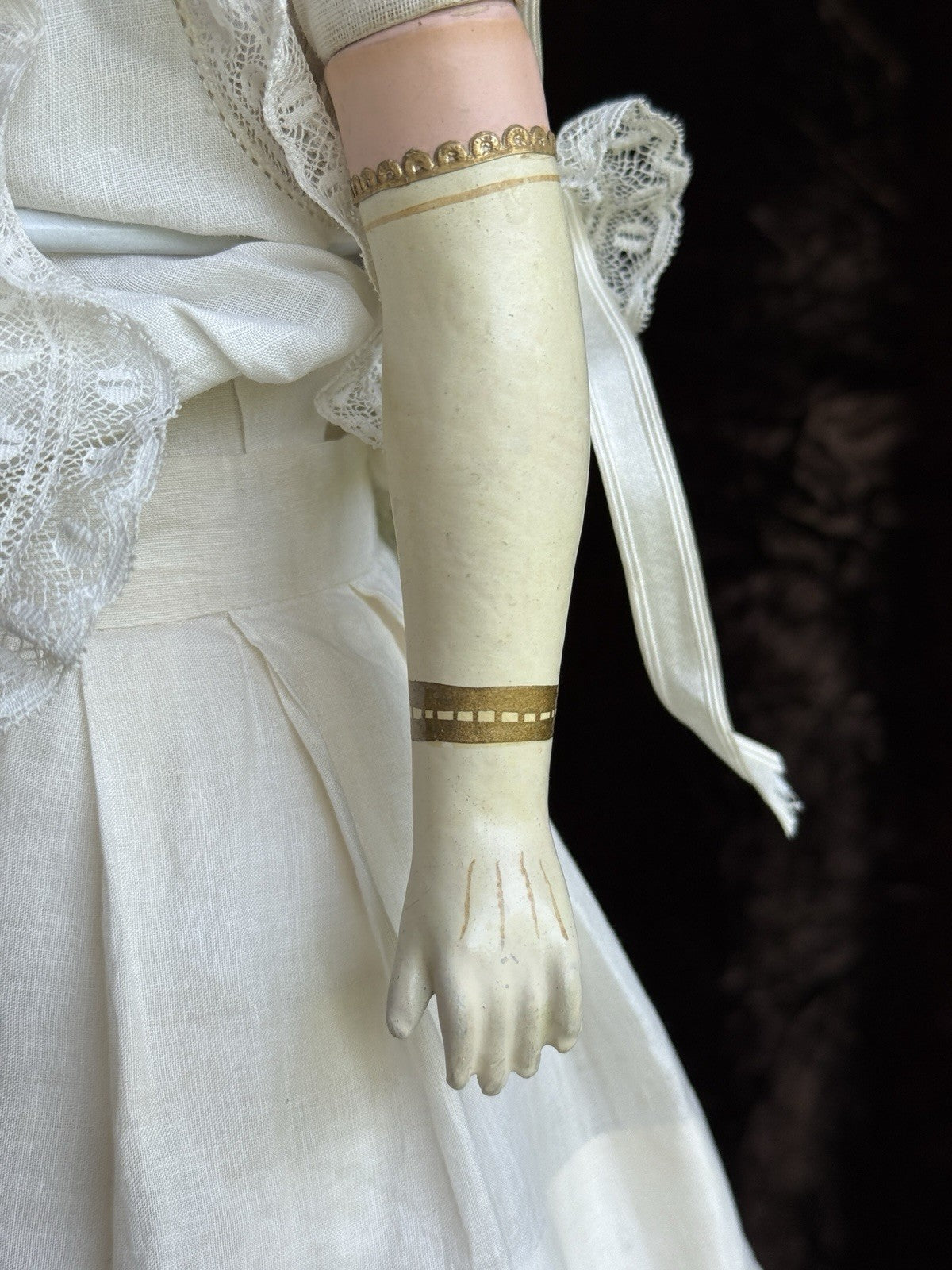 Rare 23” Antique German Cuno Otto Dressel Papier Mache Portrait Lady Doll