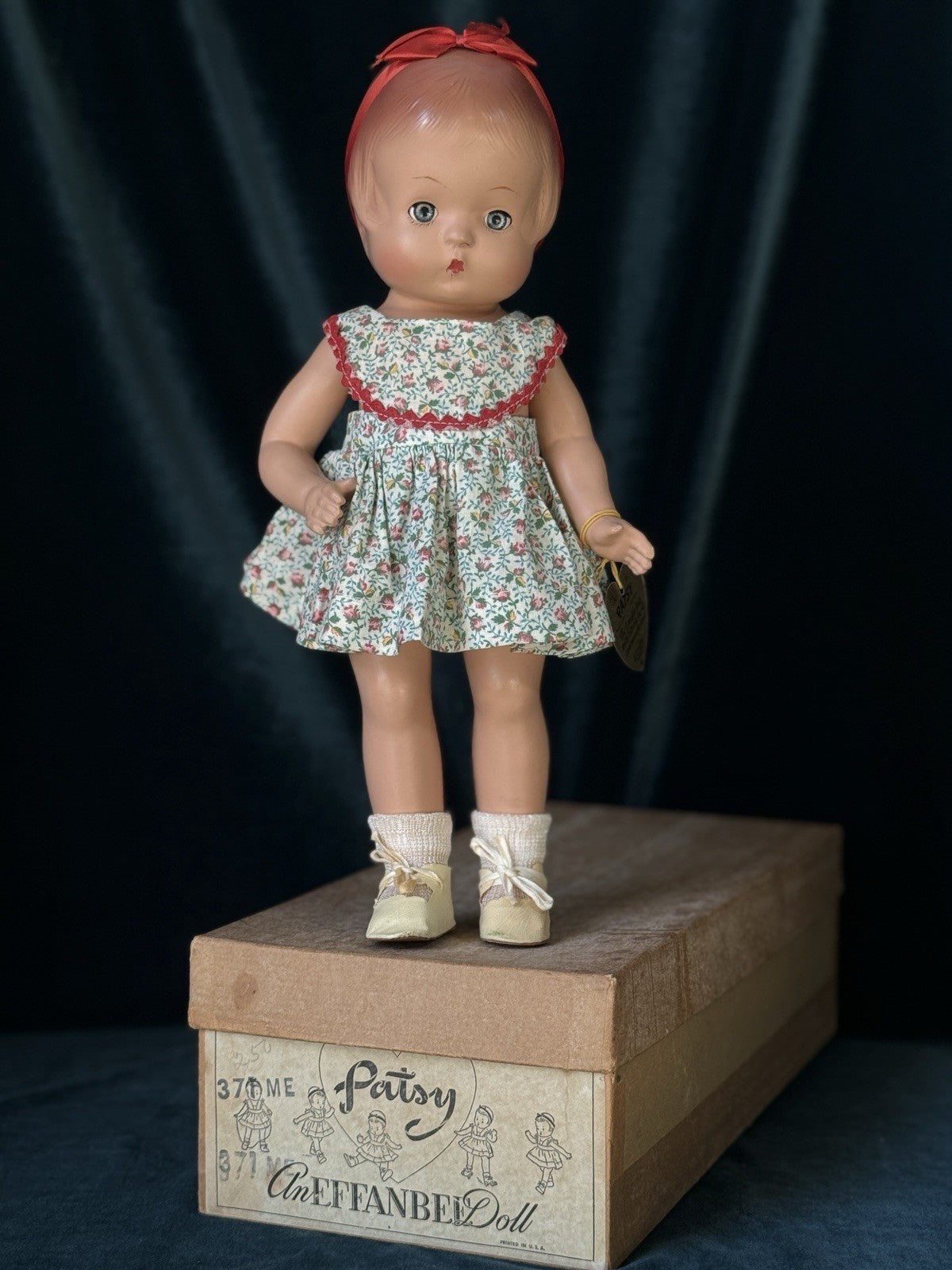 Original Box Vintage American 13” Patsy Composition Doll Tag