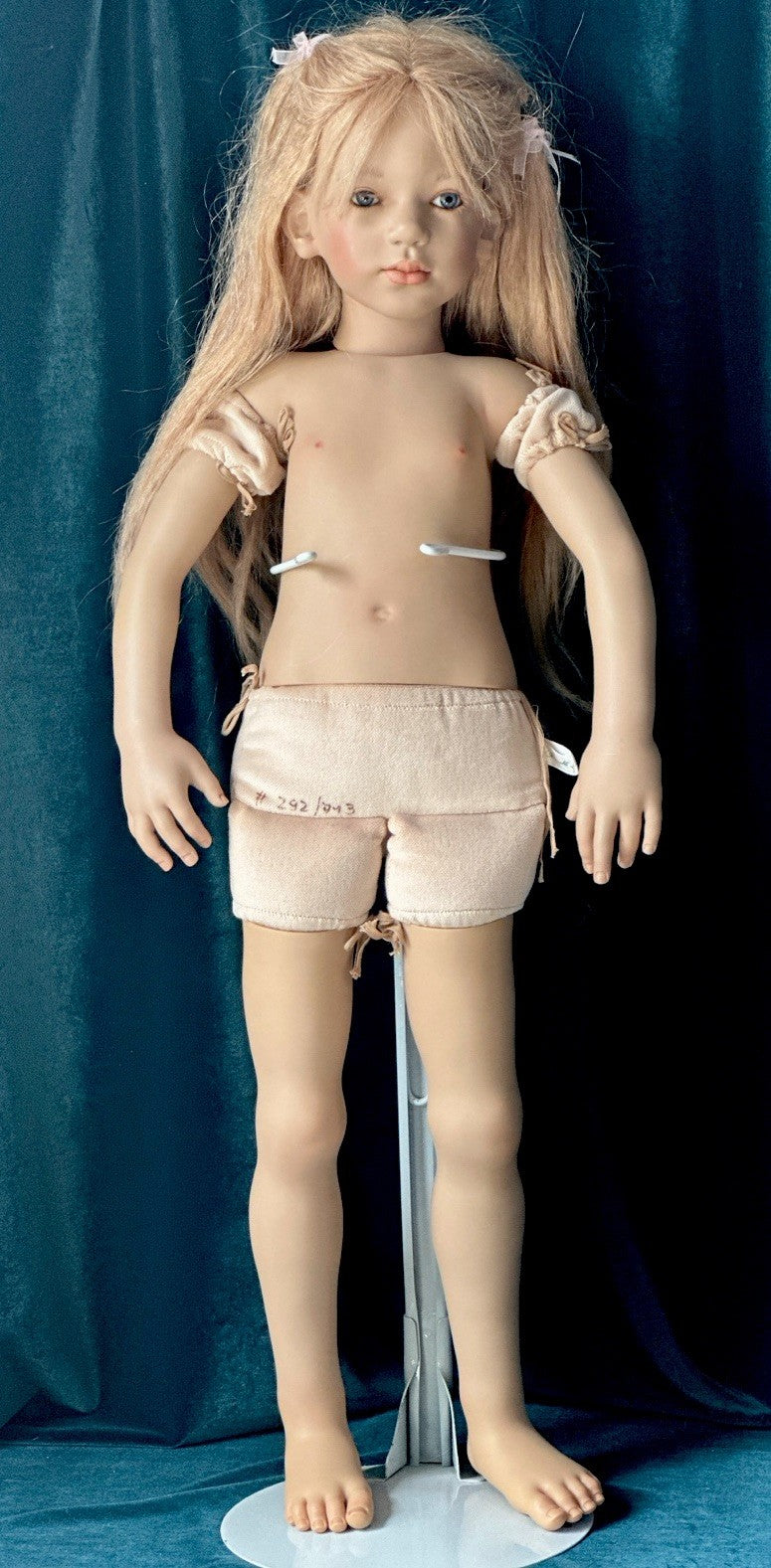 Collectible German Annette Himstedt Vinyl 31” Doll “Siri” (?) Redressed