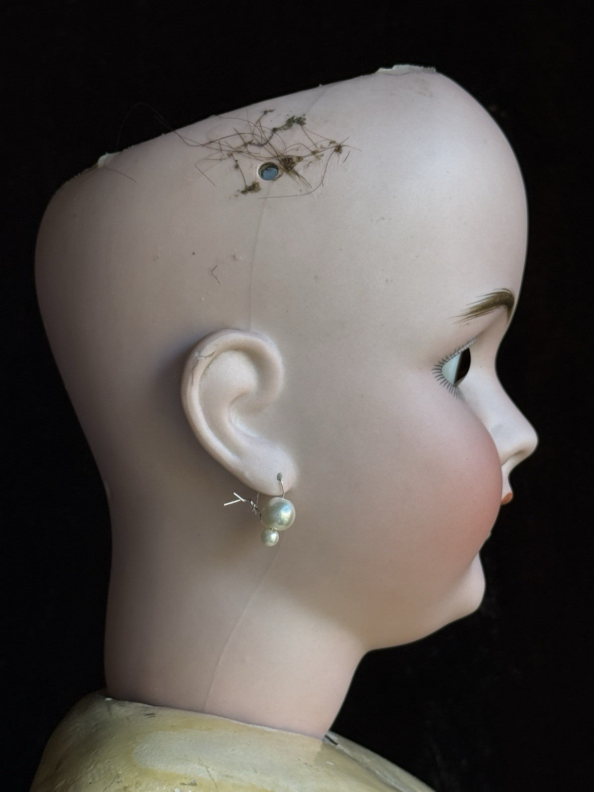 Large Antique German 30” Walkure Doll Bisque Head Composition Body