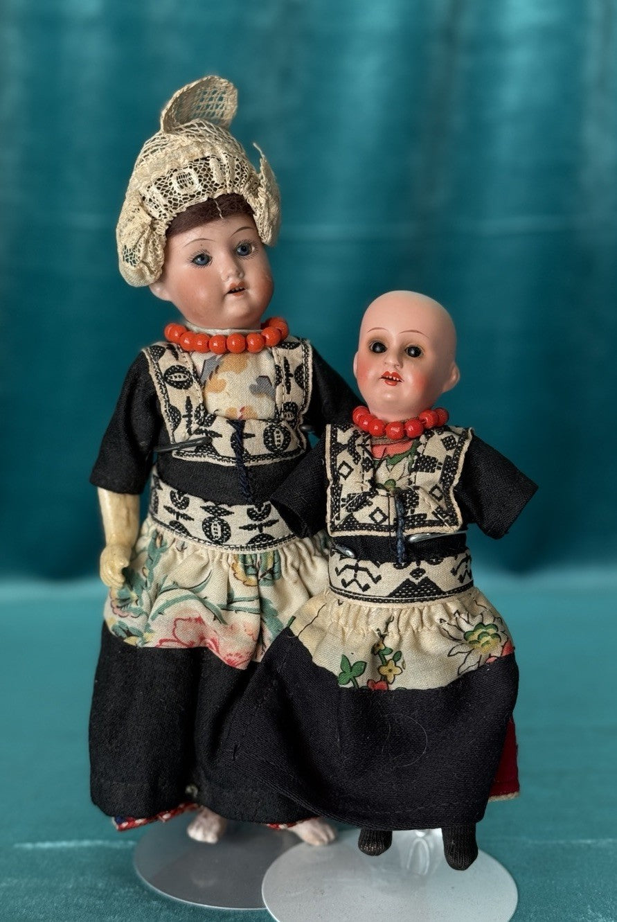 Lot of 2 Antique German Armand Marseille 390 Bisque Head Dolls