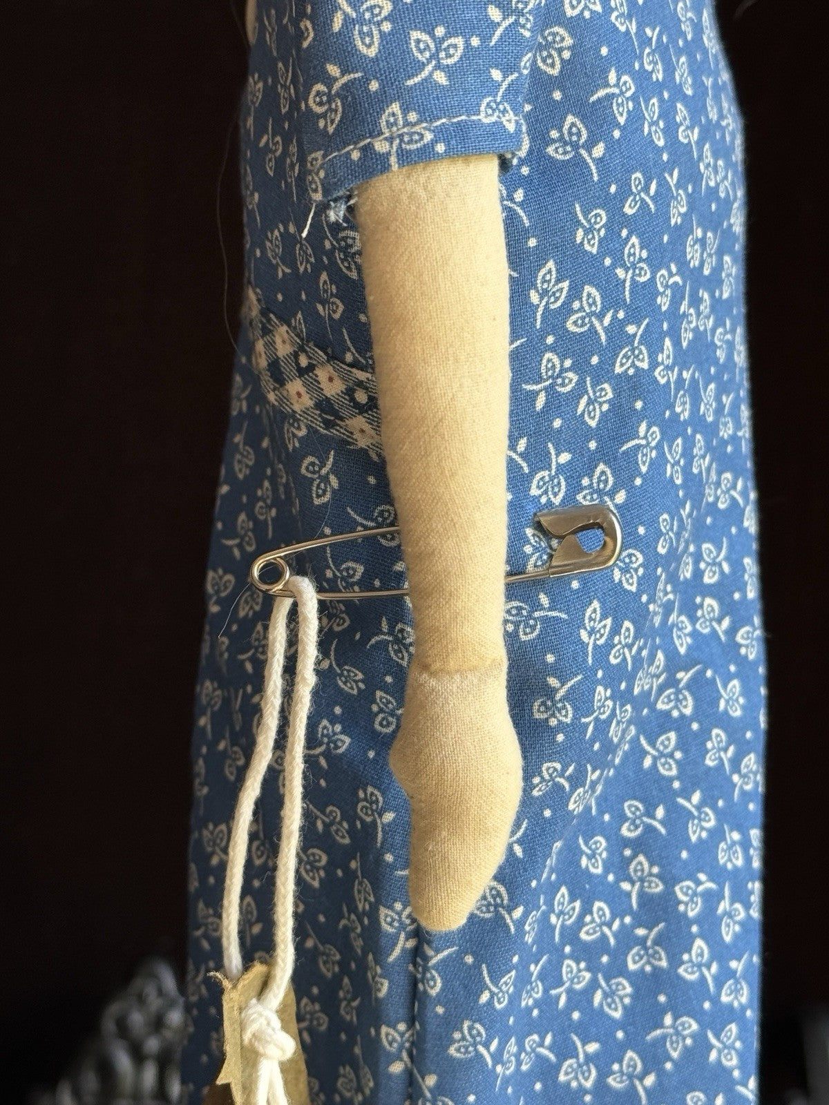 Handmade 18” Signed Cloth Folk Art Decorative Doll