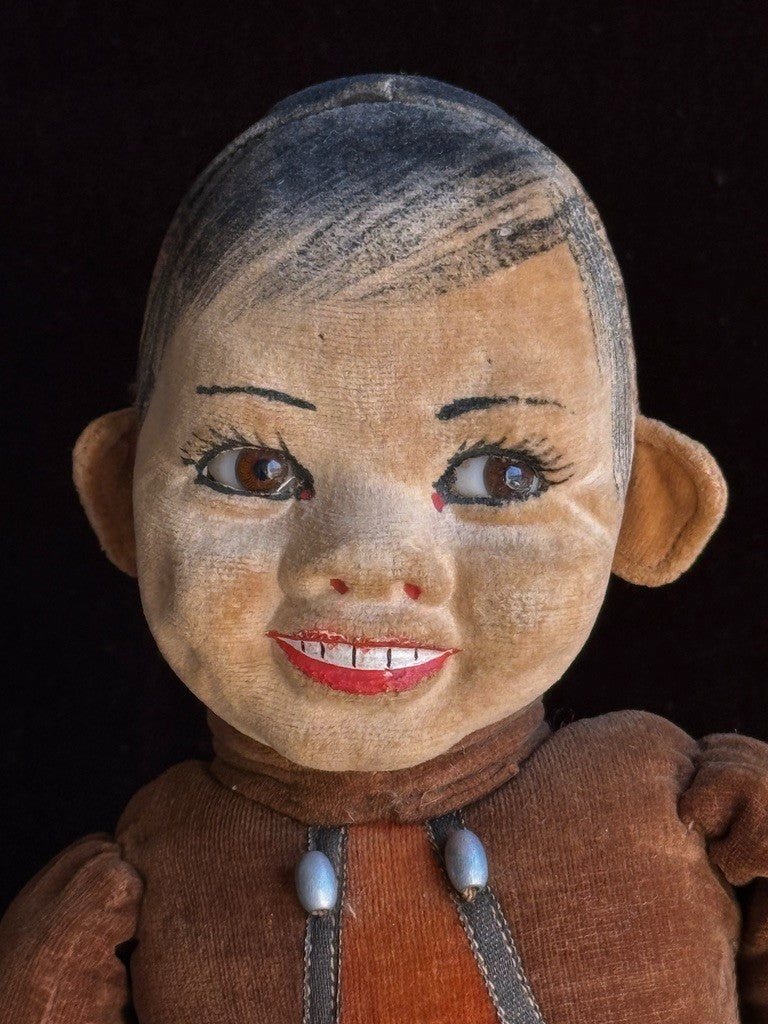 Vintage English 18"-21" Norah Wellings Panchito Mexican Boy Doll Glass Eyes