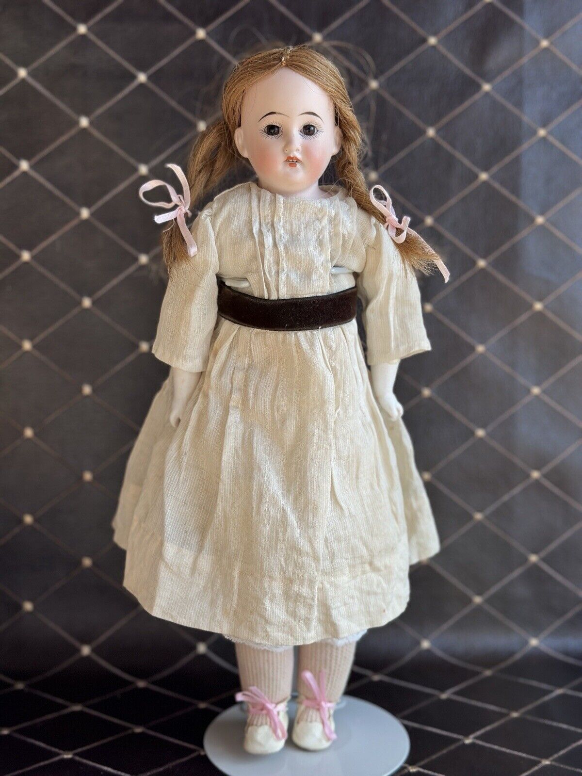 Antique German 14.5” Cuno & Otto Dressel COD 93 DEP Bisque Shoulder Head Doll
