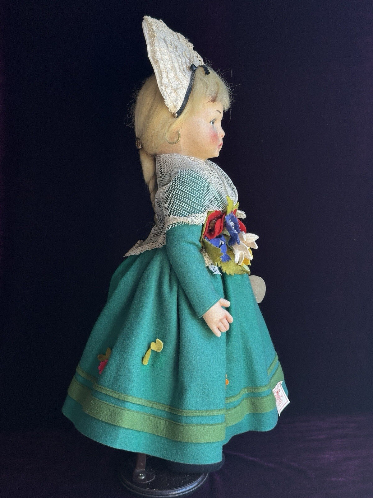 Vintage Italian Lenci 19” Felt Doll in Regional Torino Costume with Tags