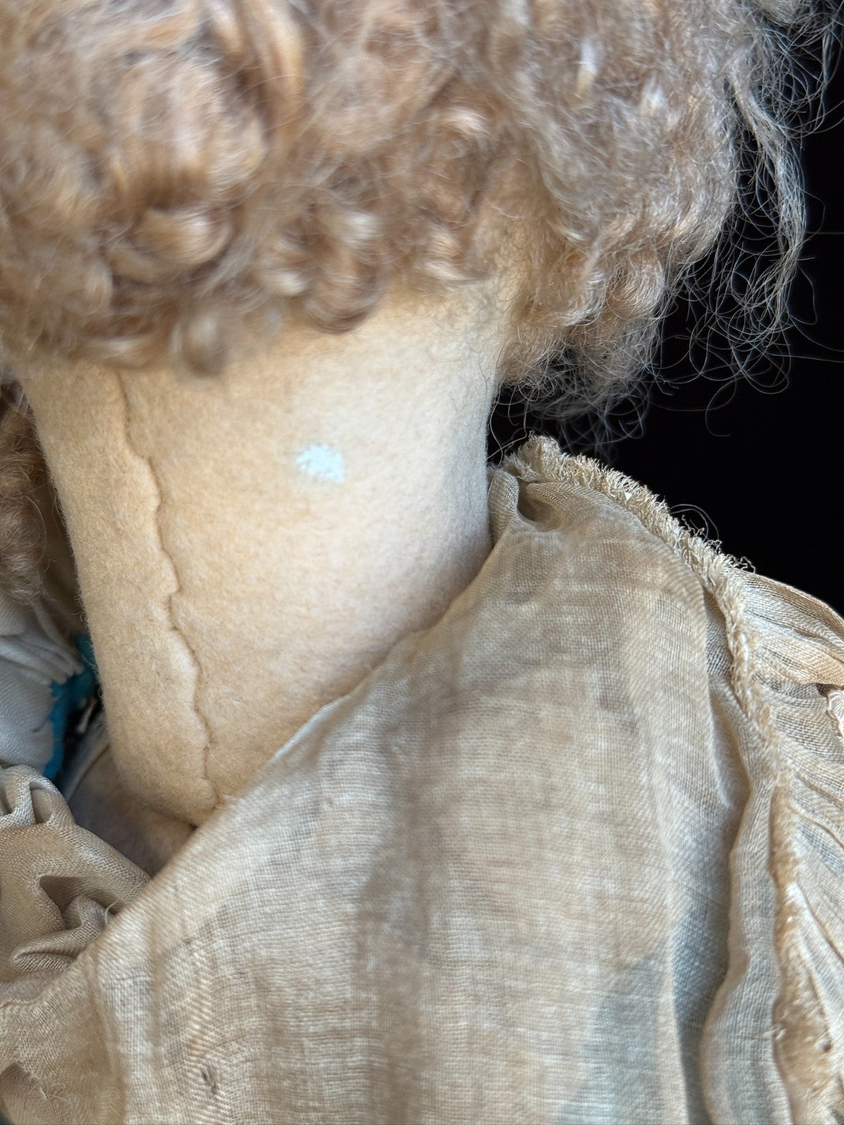 Vintage Italian 24.5” Lenci Artdeco French Boudoir Felt Cloth Character Doll