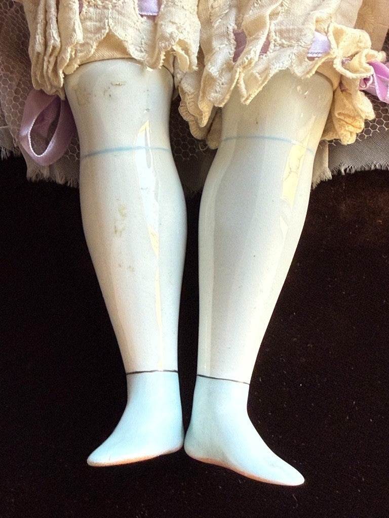 Antique German 22" Bawo & Dotter Brunette China Head Doll