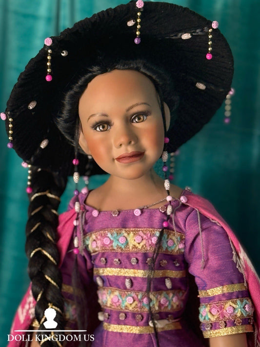 Collectible William Tung 26” Porcelain Doll Sri-Lanka LE 500 With Tag/Stand