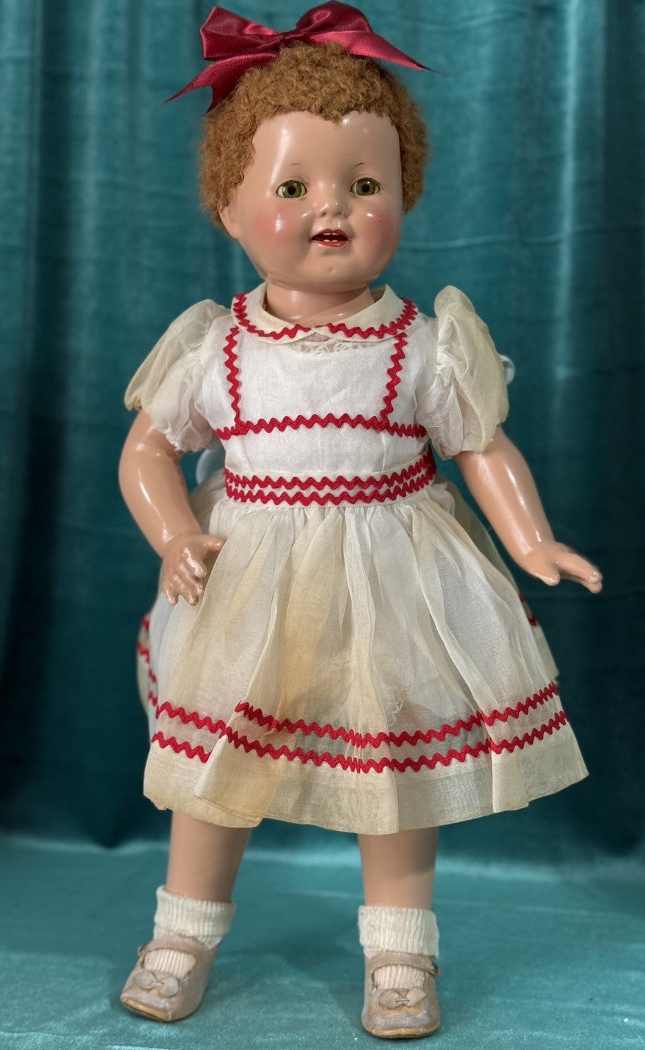 Rare Antique 1928 Effanbee Composition Patsy Ann doll 18” Doll Caracul Hair