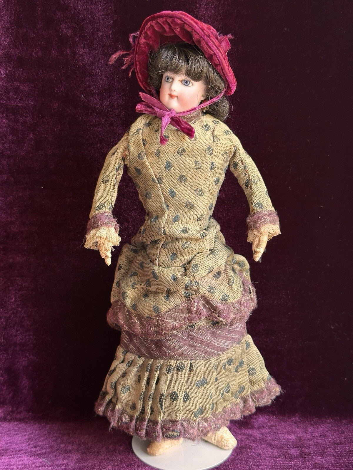 Antique French 10.5” Jumeau (?) Smiling Bru (?) Fashion Bisque Head Doll Damaged