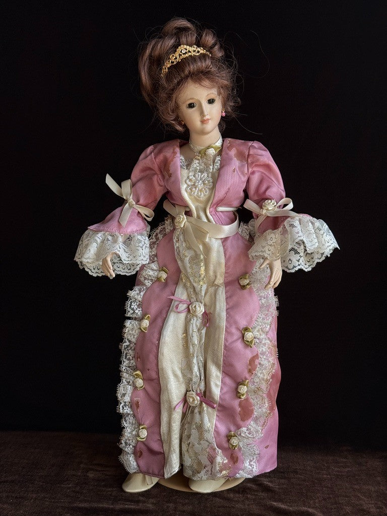 Porcelain 18.5" Reproduction of Antique Bru Lady Grace Caracter Doll with Chair
