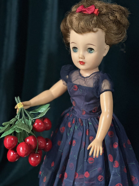 Vintage 1950’s Ideal Miss Revlon Doll 17” VT-18 Cherries Dress