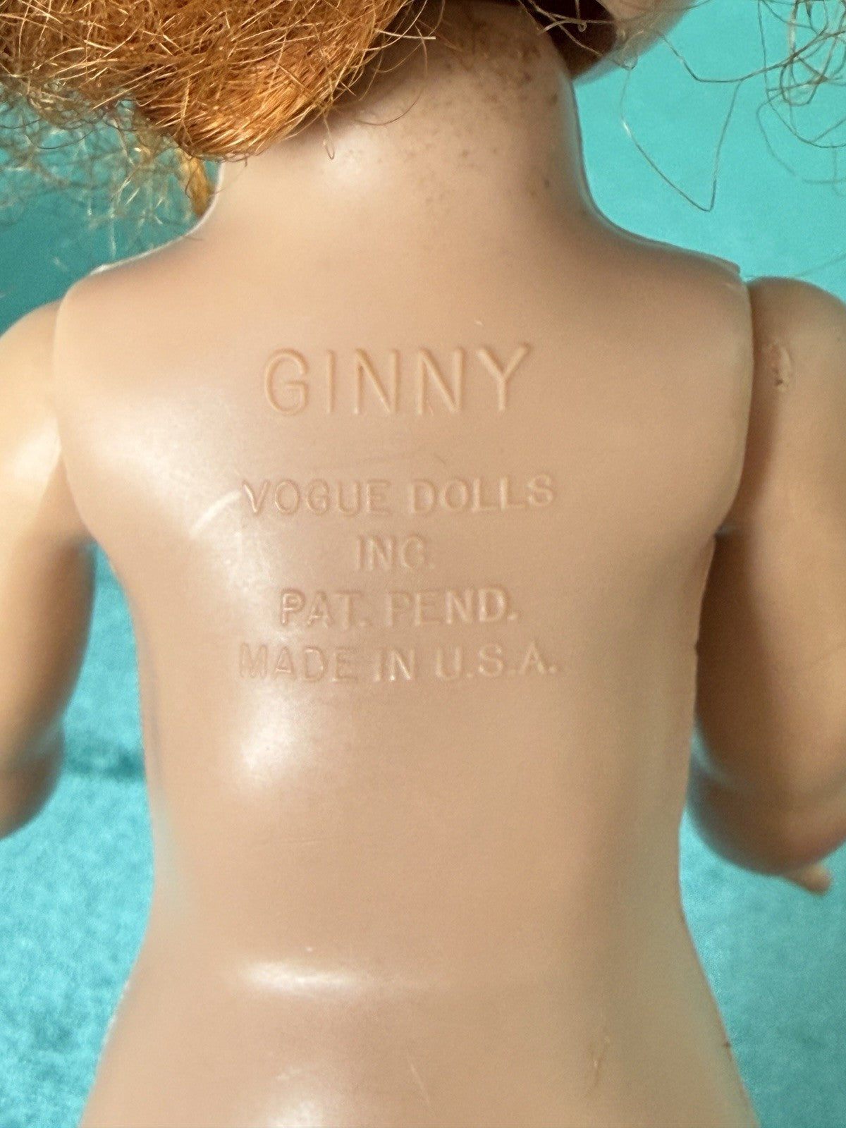Vintage 1950’s Vogue Hard Plastic SLW Ginny Doll Green Fur Trimmed Coat Outfit