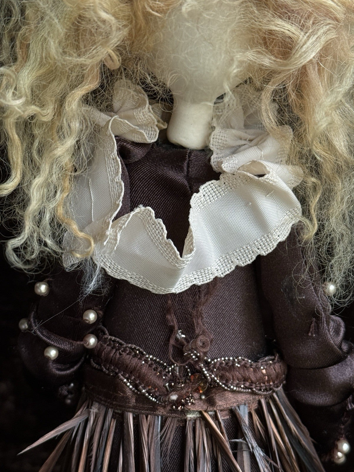 OOAK NIADA 17.5” Artist Ankie Daanen Paper Clay Mixed Media Character Doll