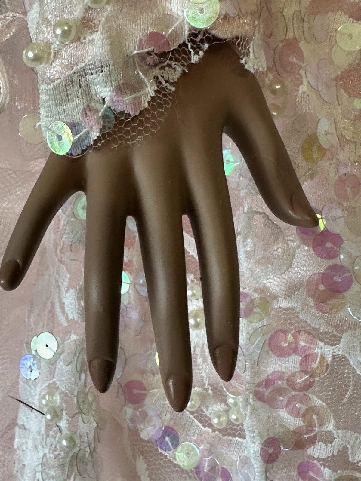 Collectible 26” Porcelain Doll “Pink Shiffon” by Rustie LE 500 Tag/ COA/Stand