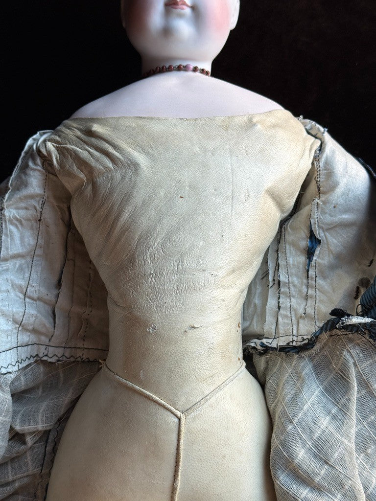 Grand Size Antique French Eugene Barrois (?) Bisque Head Fashion Poupee Doll