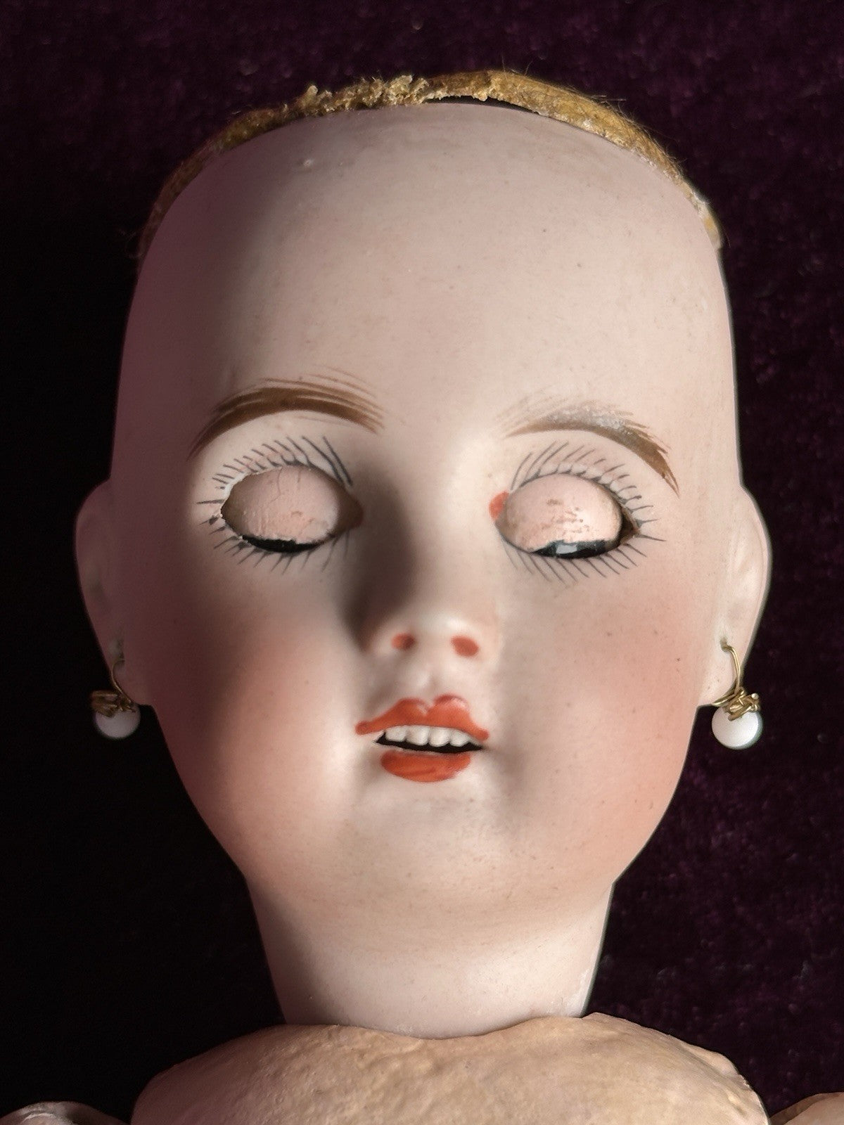 Antique French 10” Bleuette SFBJ France Bisque Head Doll with Extras