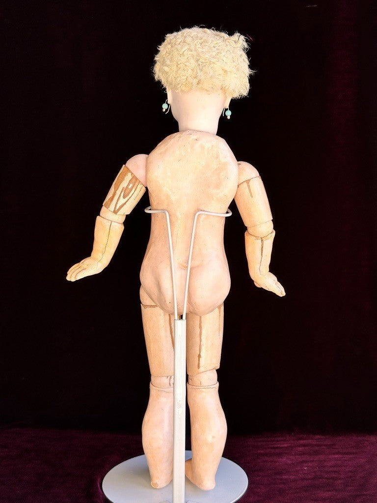 Antique German 20.5” Sonnenberg 117 Belton Type Closed Mouth Bisque Head Doll