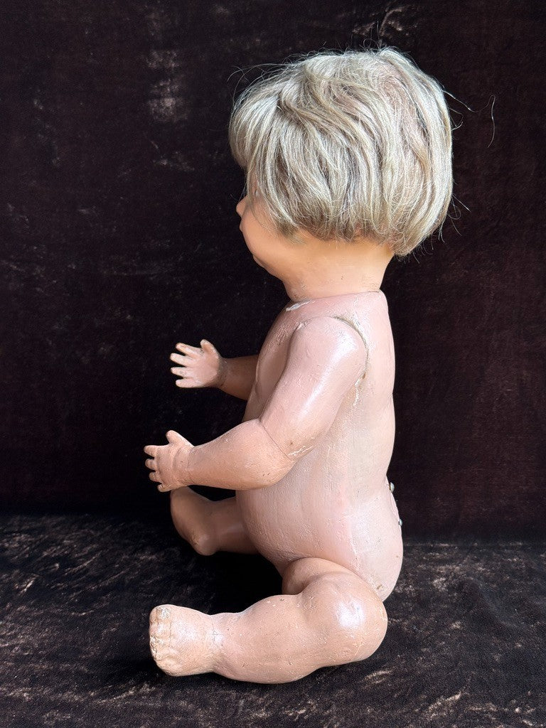 Antique American 14.5” Schoenhut Wooden Baby Doll