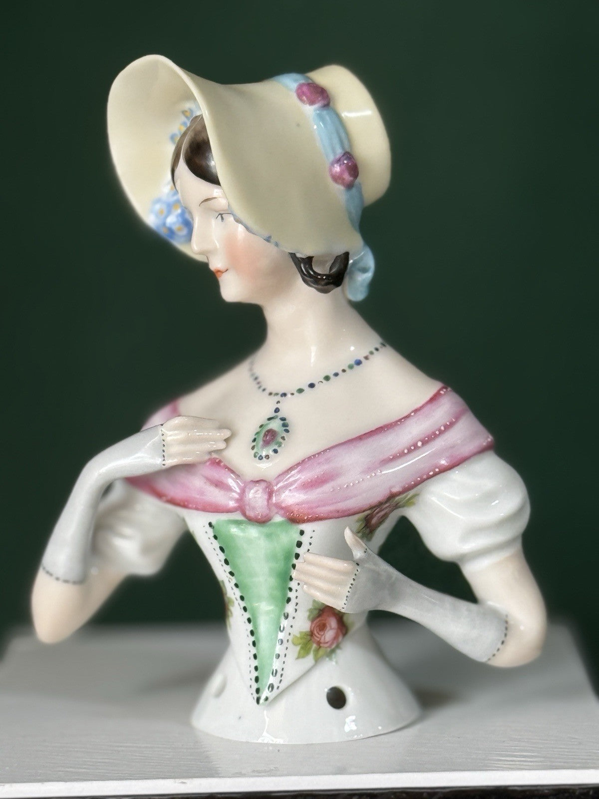 Porcelain German Goebel 4 3/4” Half Doll Figurine Arms Away