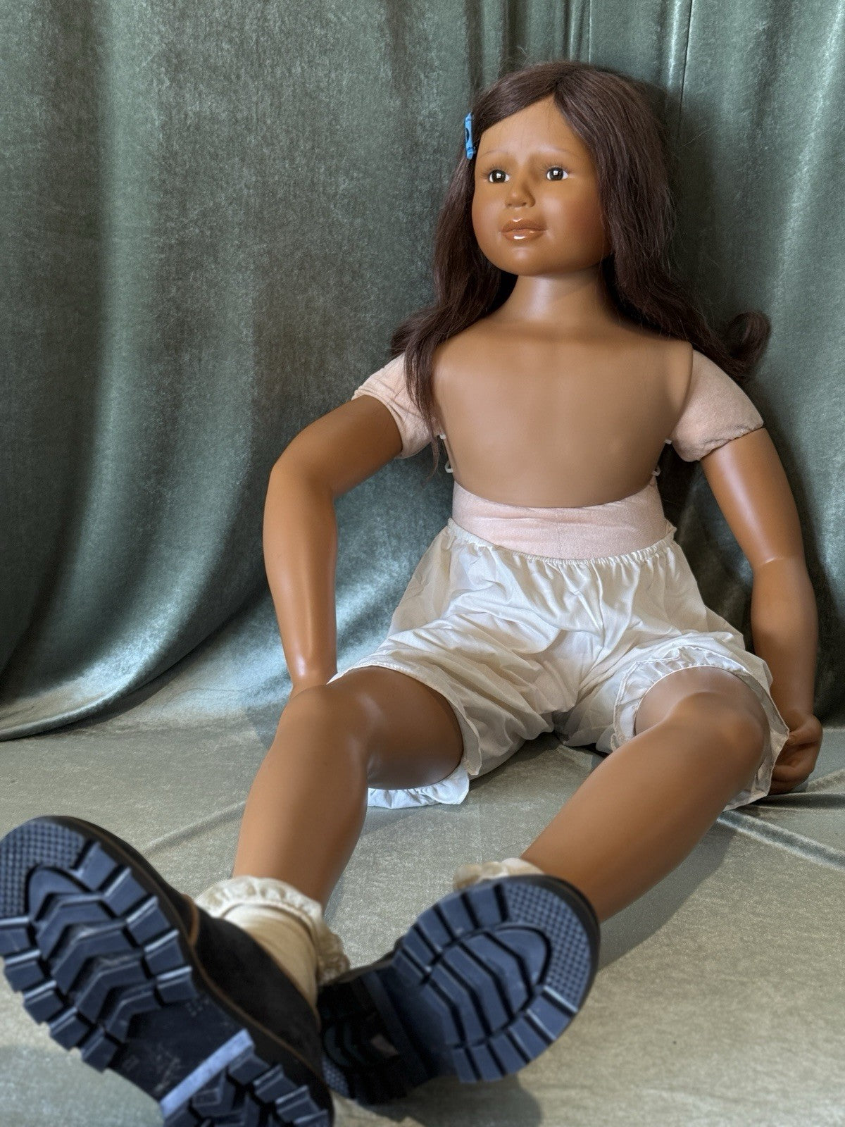 Huge 46” Collectible German Artist Evelyn Leman Vinyl Girl Doll