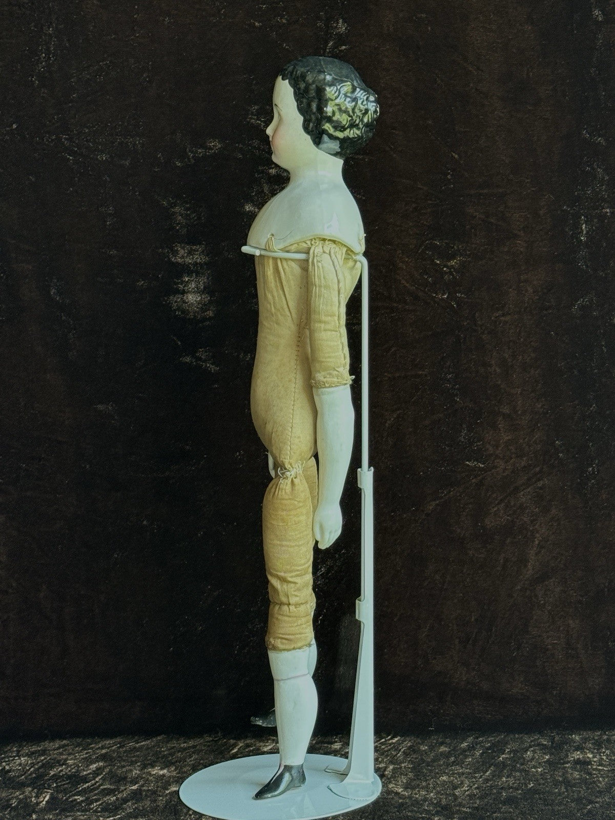 Antique German 16” Flat Top Highbrow China Shoulder Head Doll