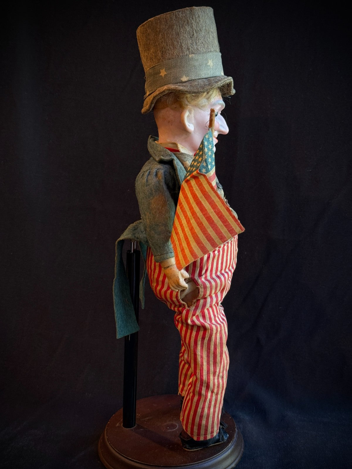 Very Rare 13.5” Antique German Cuno Otto Dressel Uncle Sam Character Bisque Doll