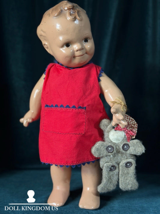 Vintage 1940’s Rose O’Neill “Scootles” All Composition 15” Doll