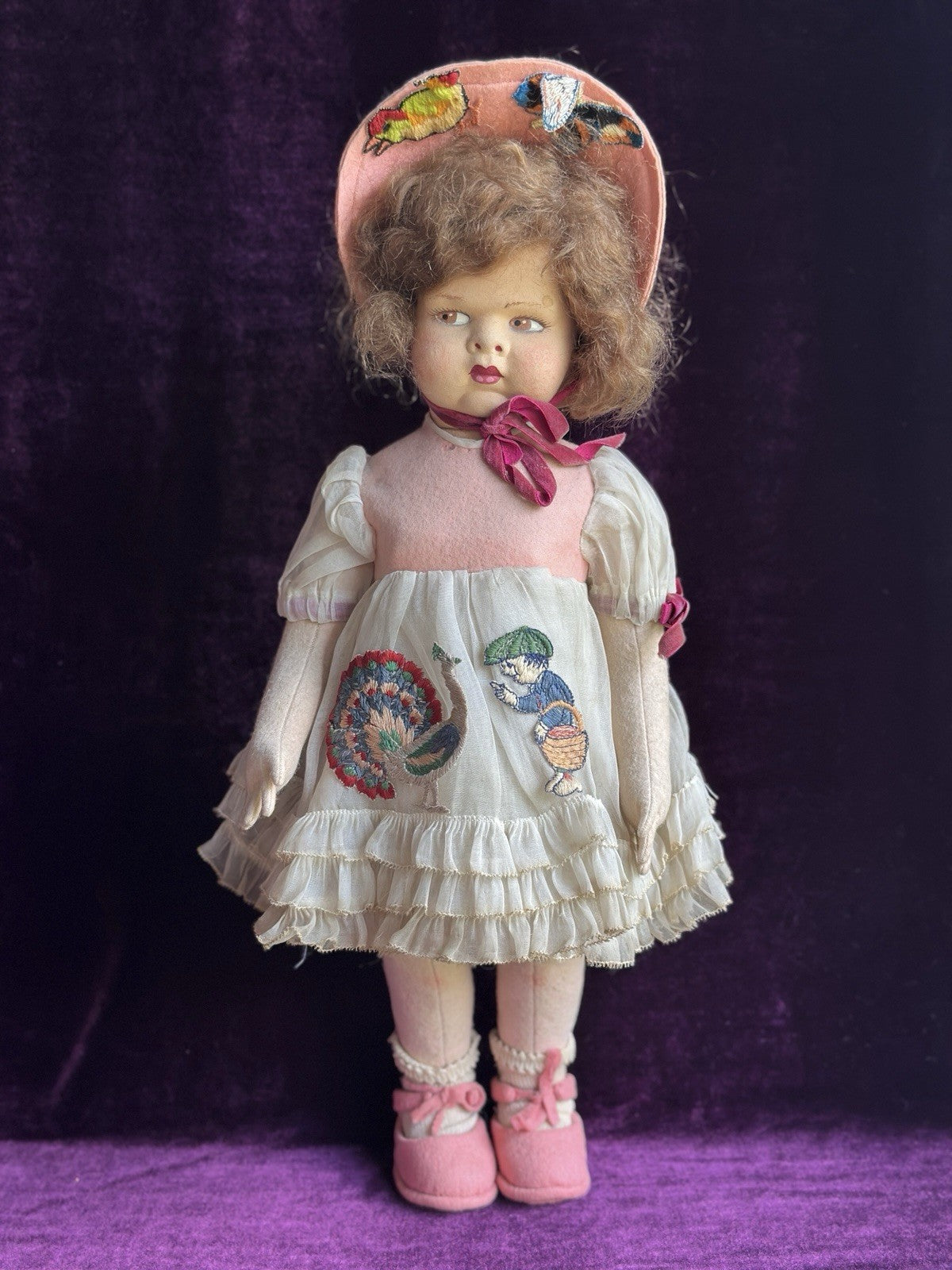 Vintage Italian Lenci Grugnetto 1500 Series Felt Grumpy 19” Doll