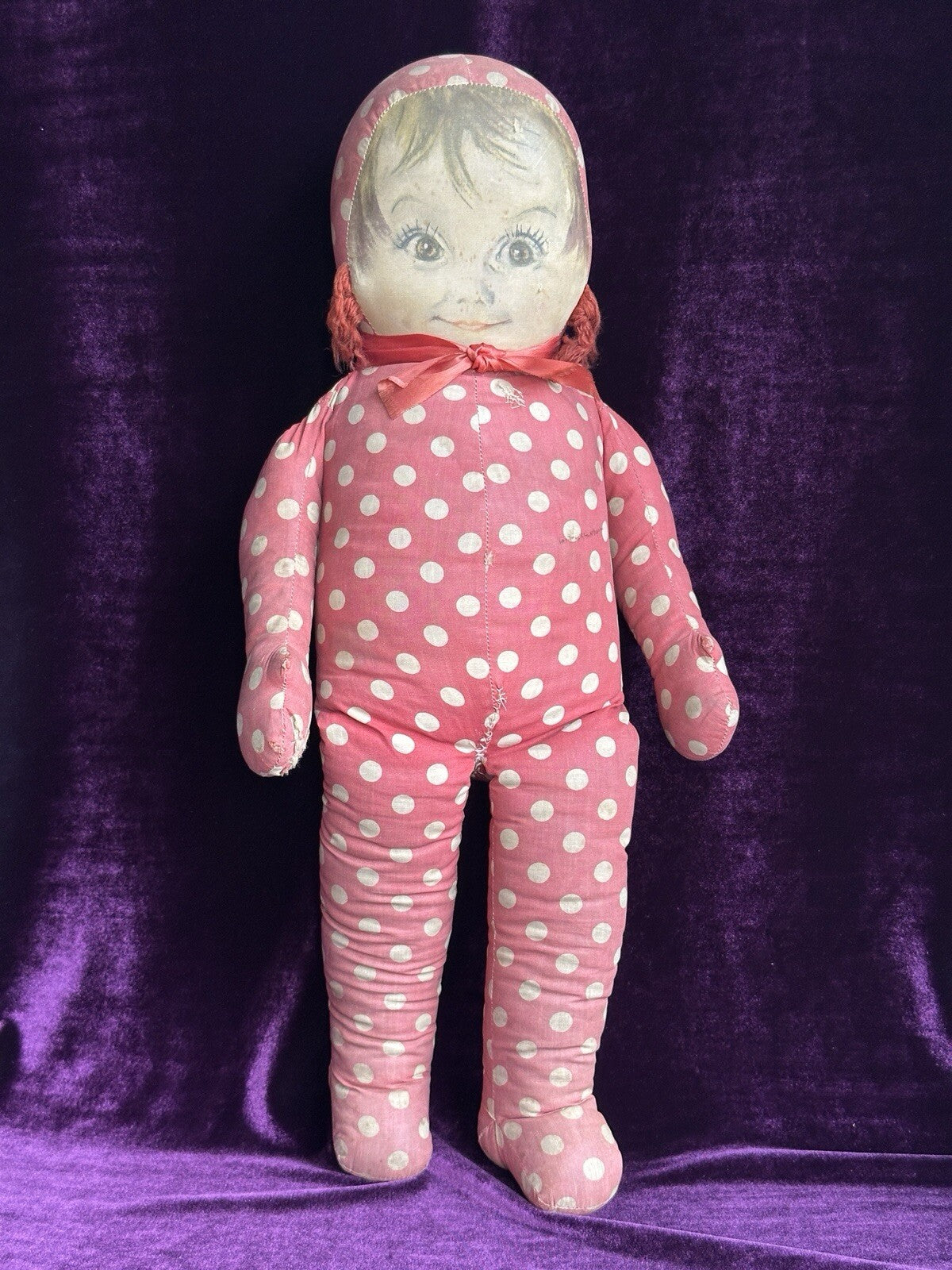 Rare Large 22” Georgene Averill Maud Tousey Fangel Cloth Doll