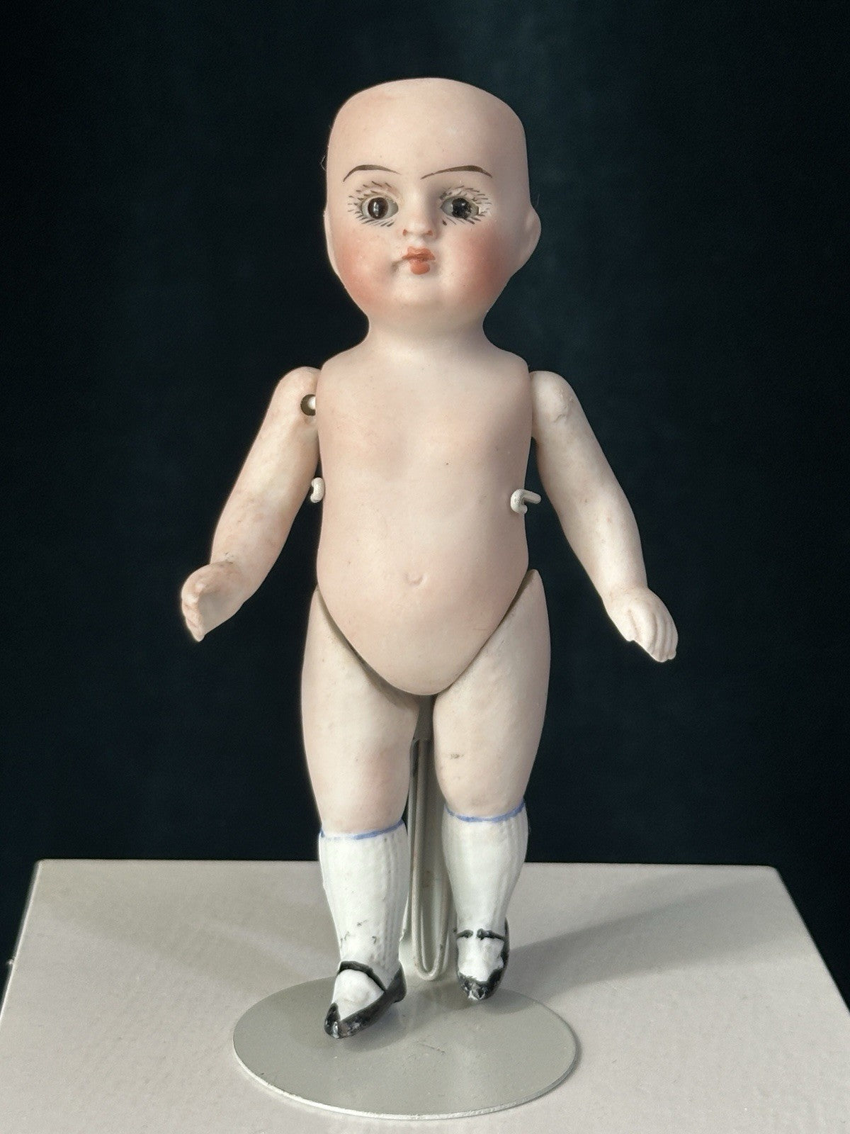 Antique German Kestner 4 1/2” All Bisque Mignonette Doll Closed Mouth Mold 150
