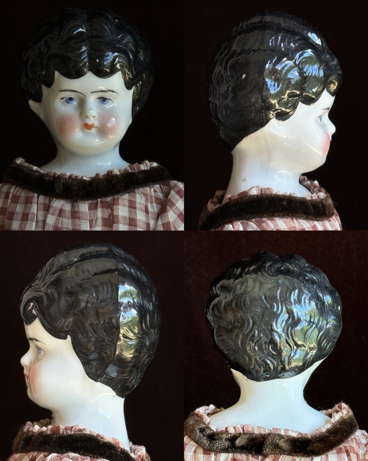 Lot of 3 Antique German Lowbrow China Head Dolls