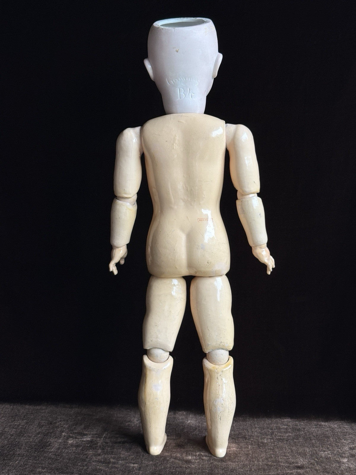 Antique German 22” Goebel B4 Bisque Head Composition Body Doll