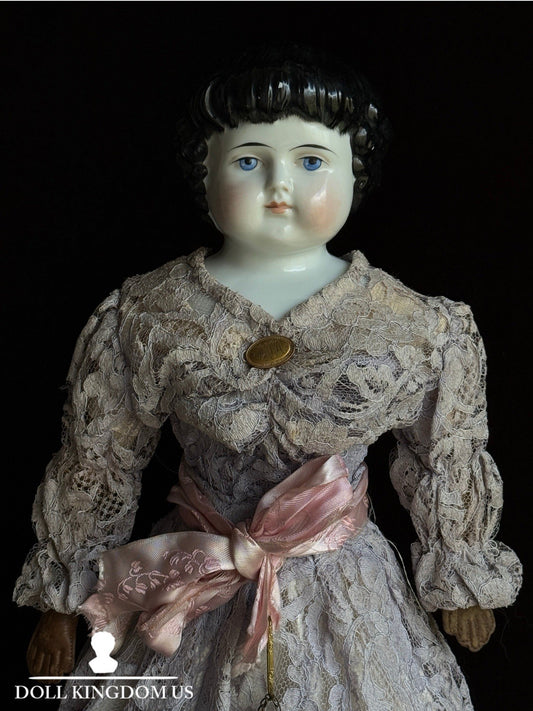 Antique German 23” ABG Alt Beck Gottschalck 1000 Highland Mary China Head Doll