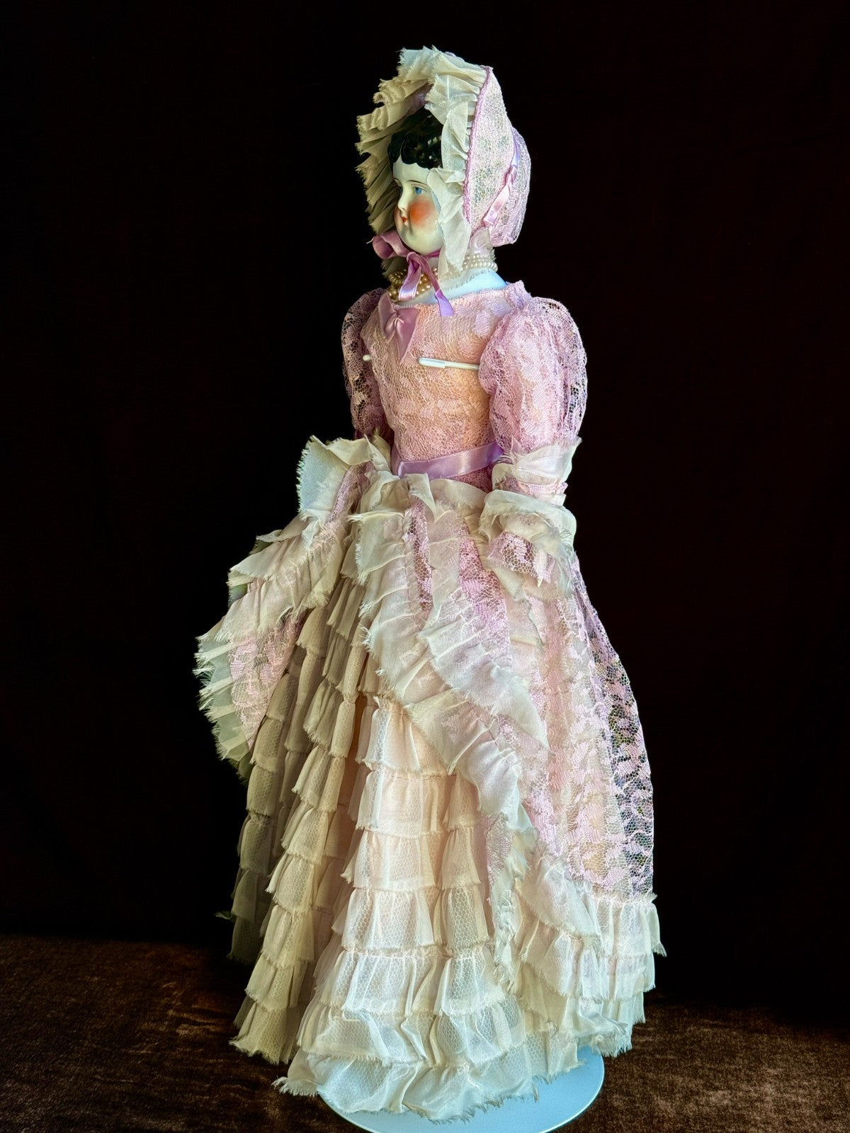 Antique German 22" Bawo & Dotter Brunette China Head Doll