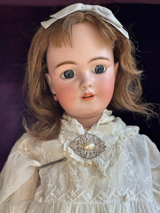 Rare Large Antique German 30" Simon Halbig 1269 Dep Bisque Head Doll