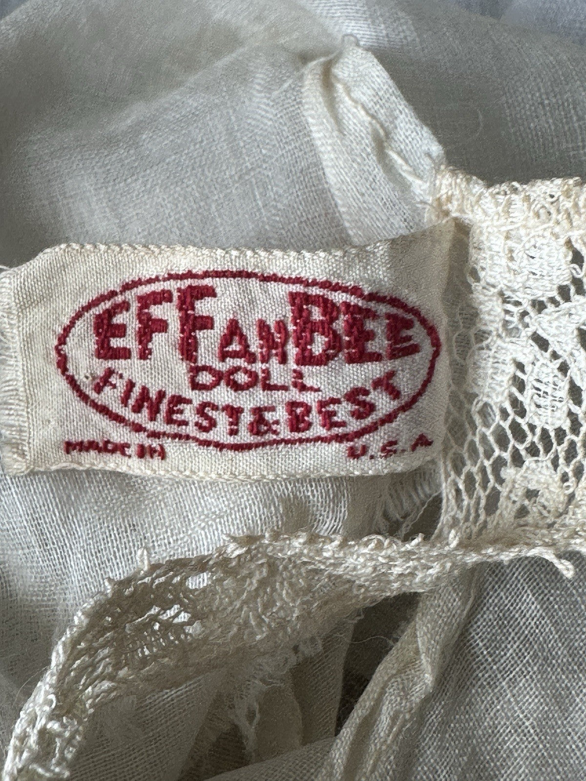 Rare Antique 1920’s Effanbee Composition 14” Doll Pat-O-Pat Tagged Outfit & Pin