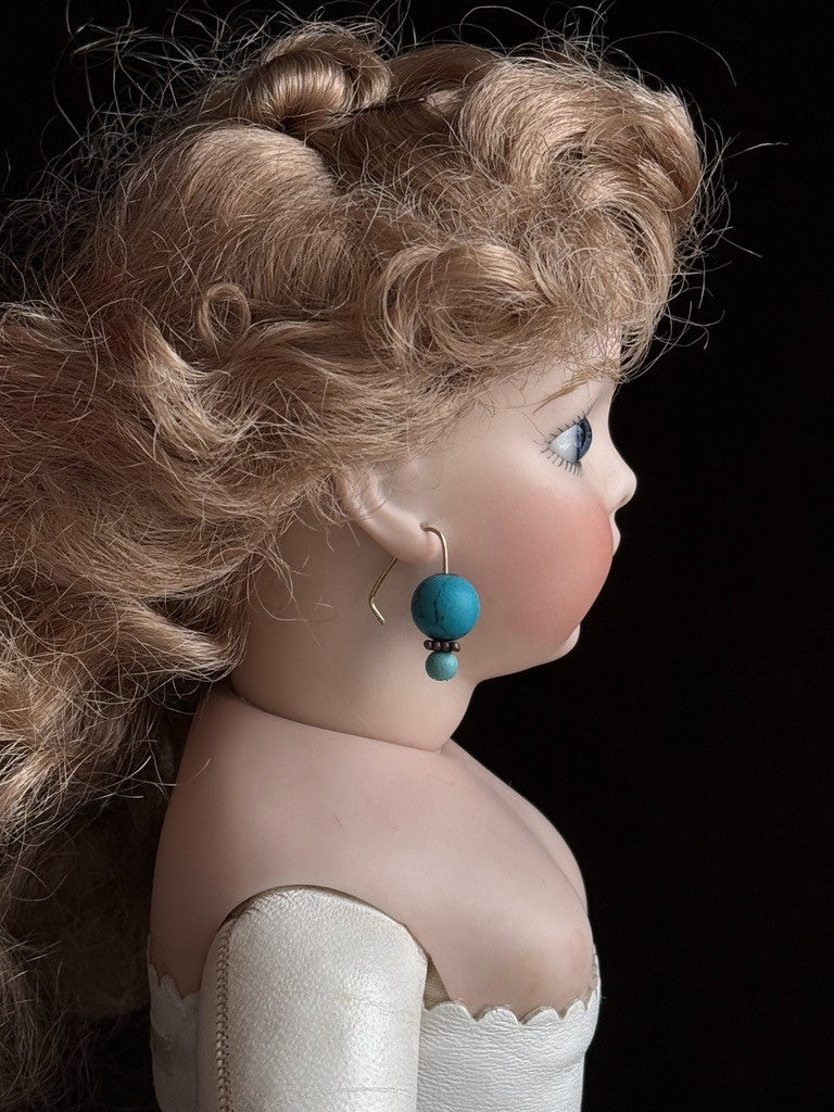 Vintage Porcelain 1967 Leather 15” Reproduction of Antique French Bru Jne Doll