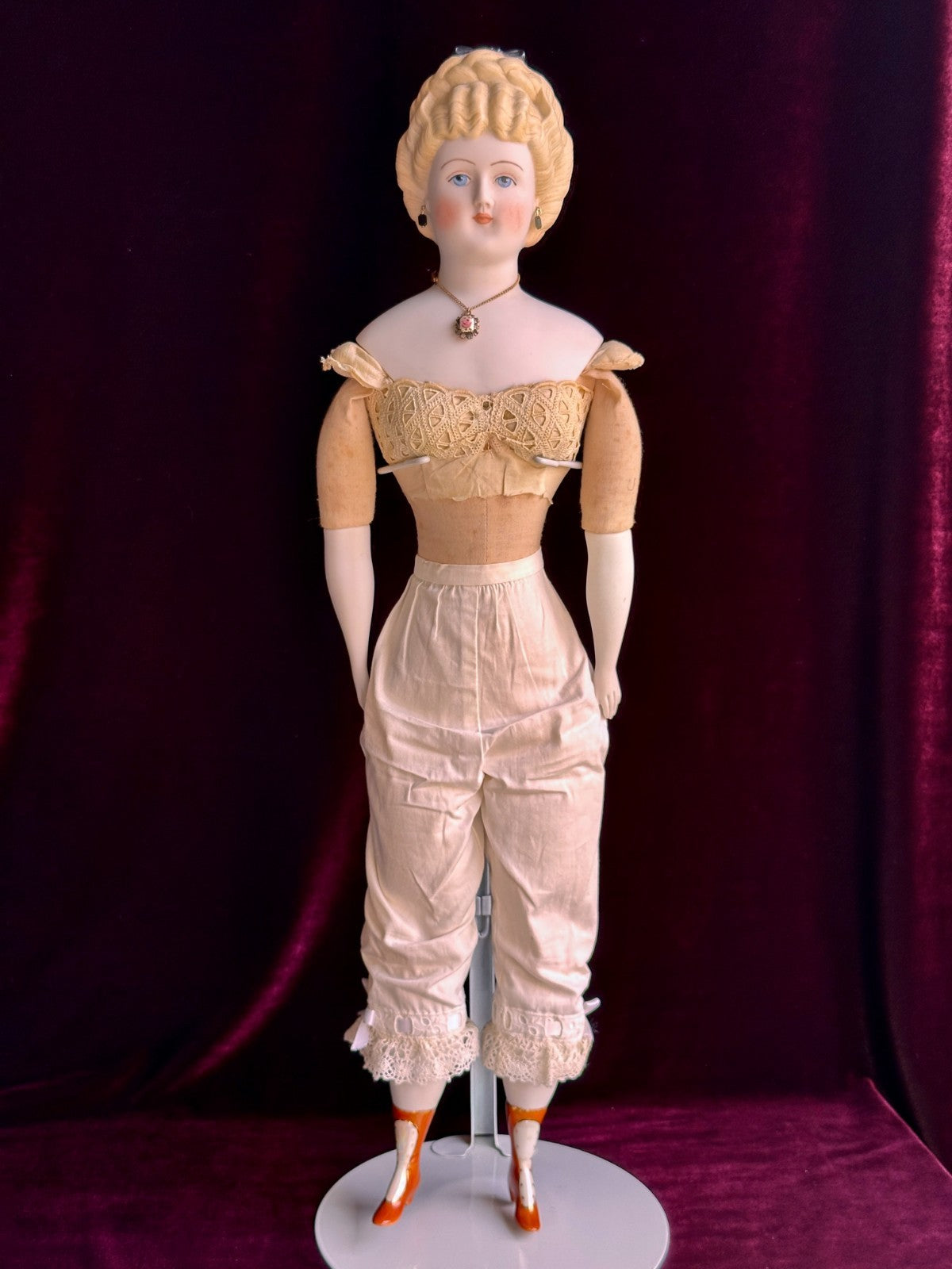 Vintage Porcelain 22” Signed Emma Clear Parian China Doll